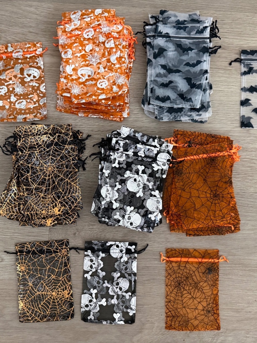 Mesh Halloween Fall Treat Bags - Drawstring Bags  - Party Favors - 100 count